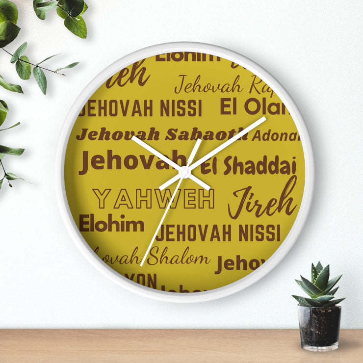 Timeless Grace Wall Clock - Brown & Yellow