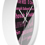 Timeless Grace Wall Clock - Black & Pink