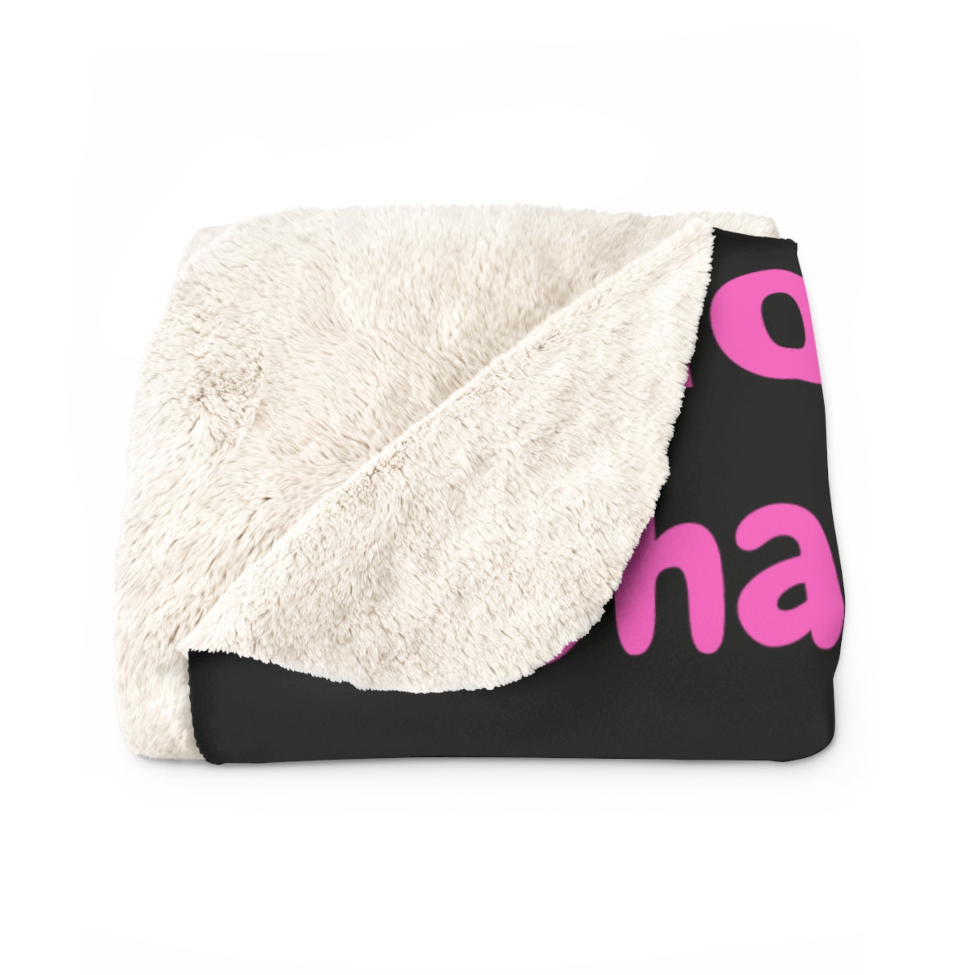 Sherpa Fleece Blanket - Pink & Black