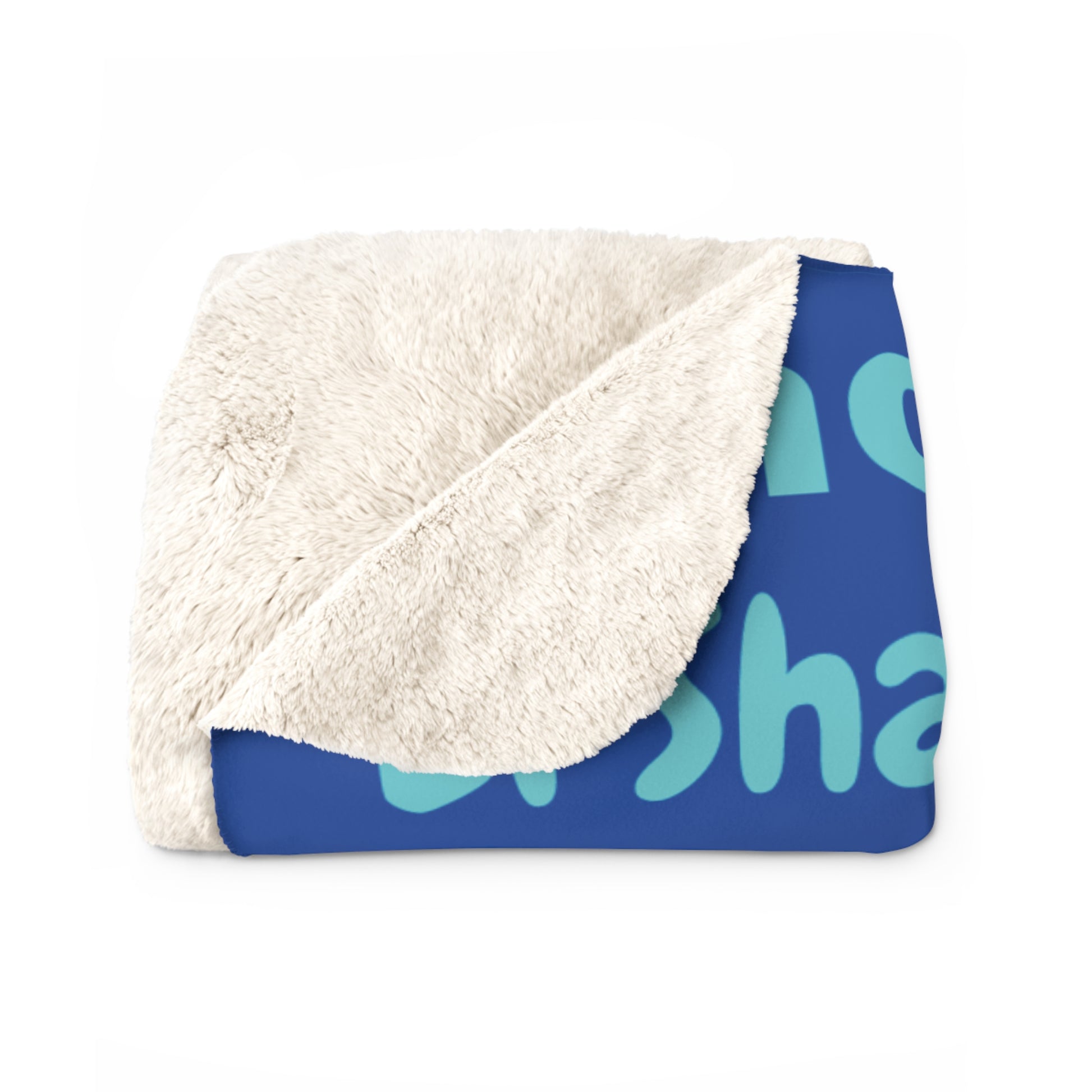 Sherpa Fleece Blanket - Cobalt & Cyan Blue
