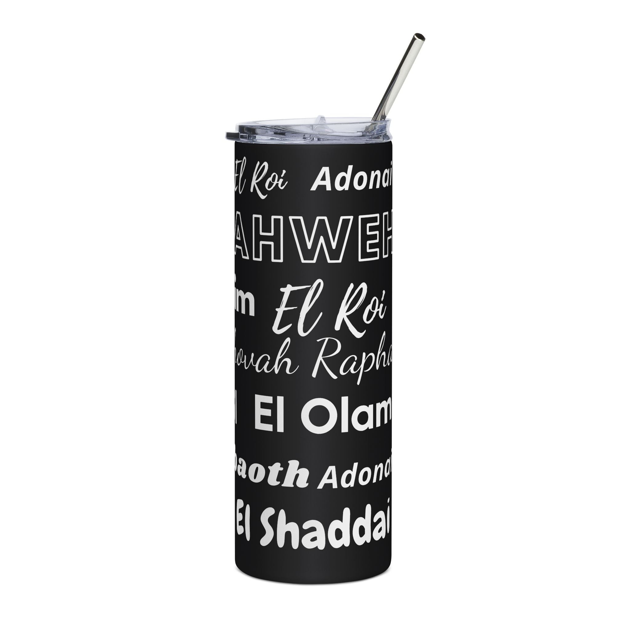 Names of God 20oz Stainless Steel Tumbler - Black
