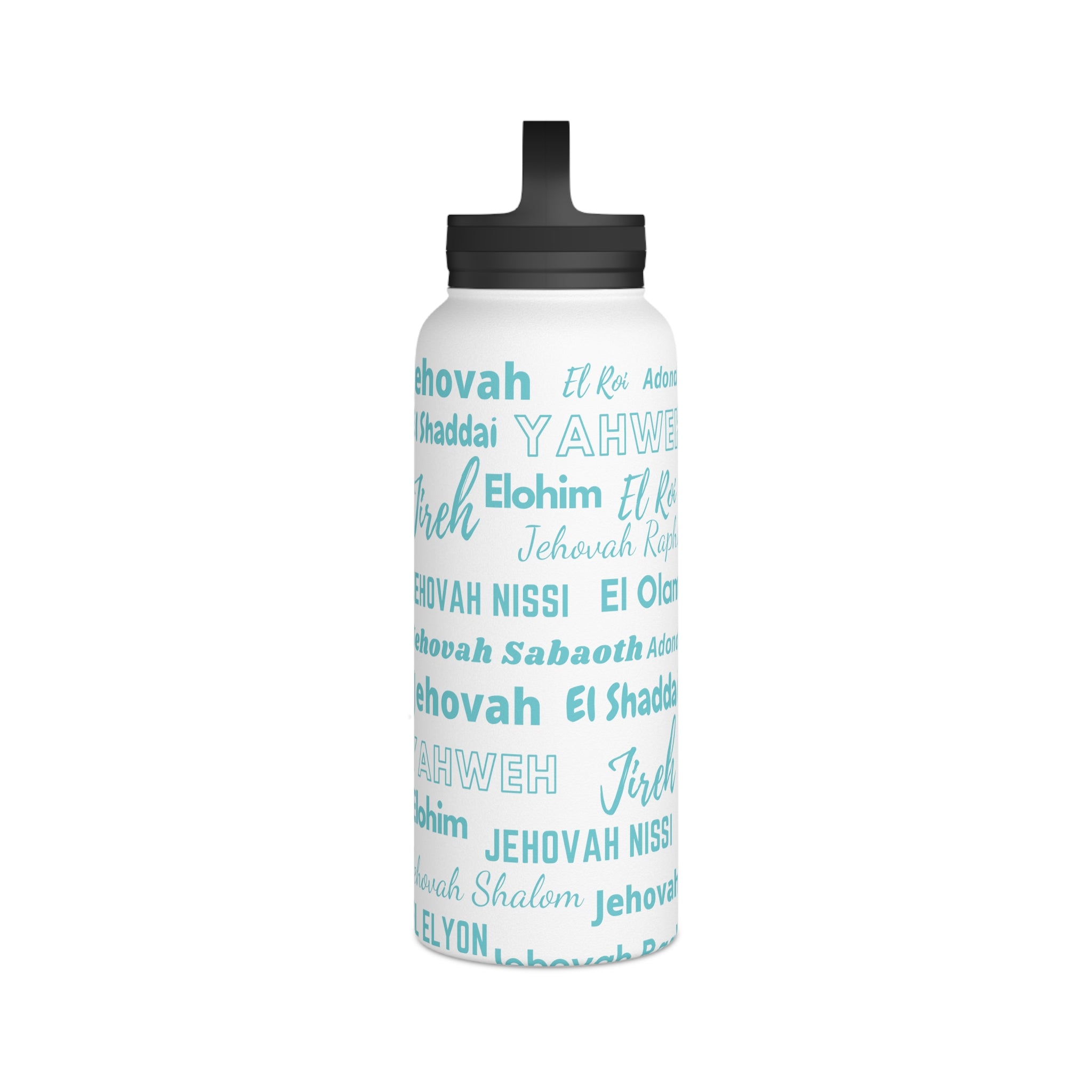 Stainless Steel Wellness Water Bottle - Blue & White
