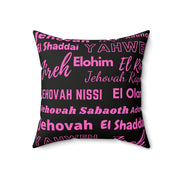 Soft Square Polyester Pillow - Black & Pink