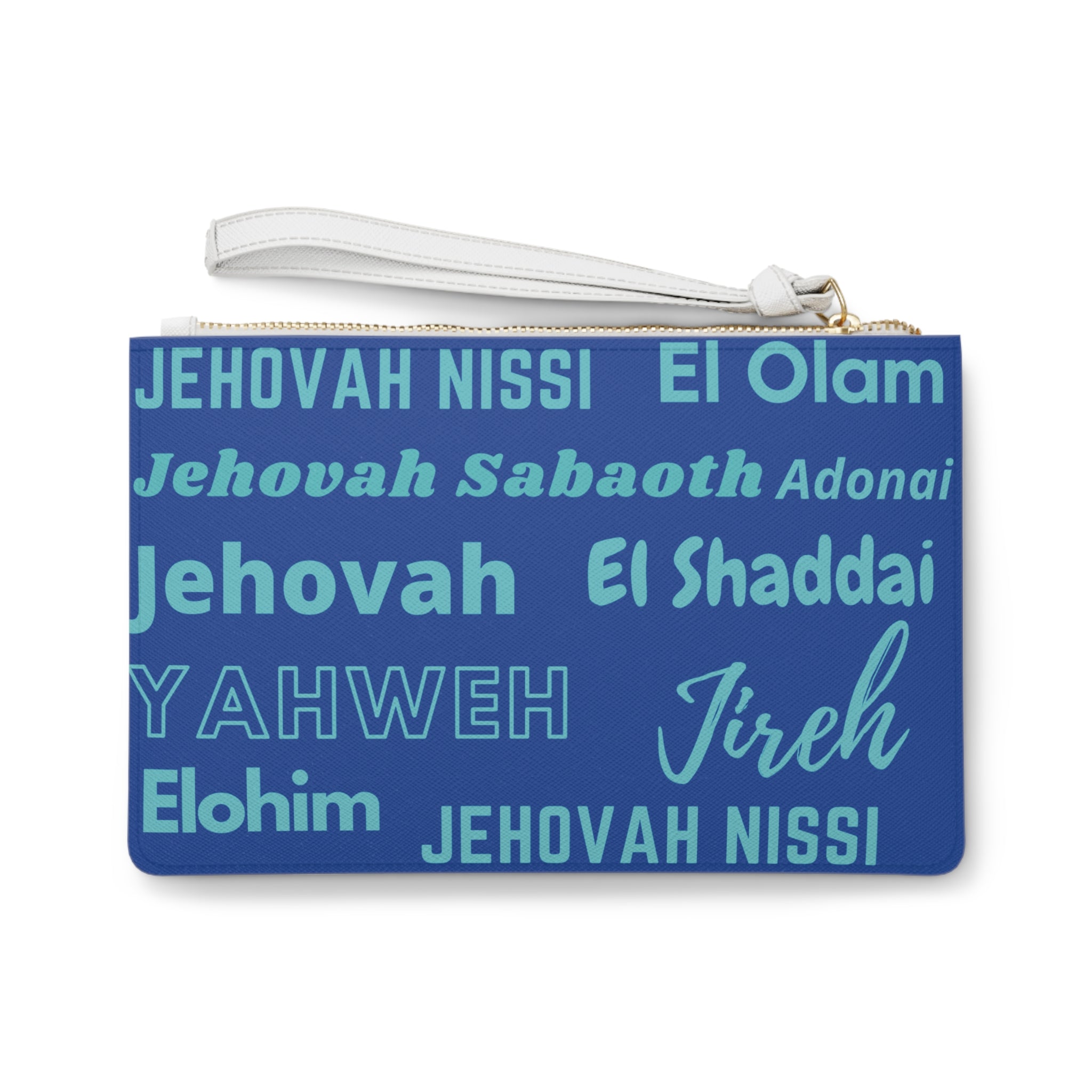 Saffiano Leather Clutch Bag - Cobalt & Cyan Blue