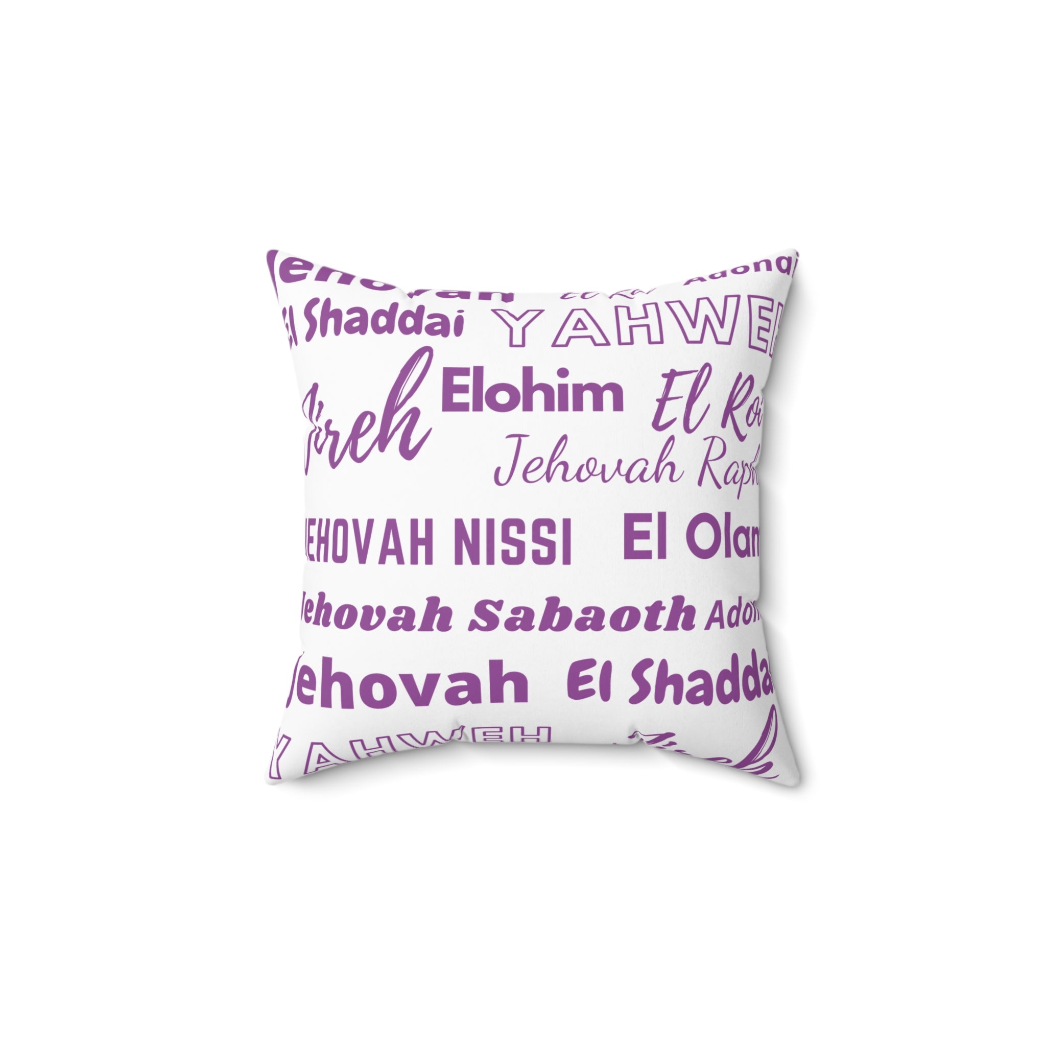 Soft Square Polyester Pillow - Purple & White