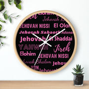 Timeless Grace Wall Clock - Black & Pink