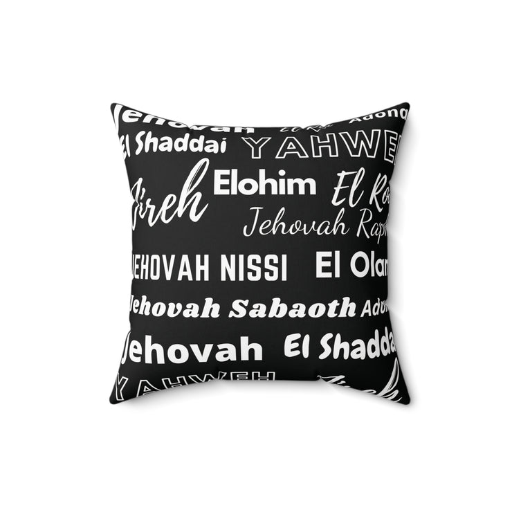 Soft Square Polyester Pillow - Black & White