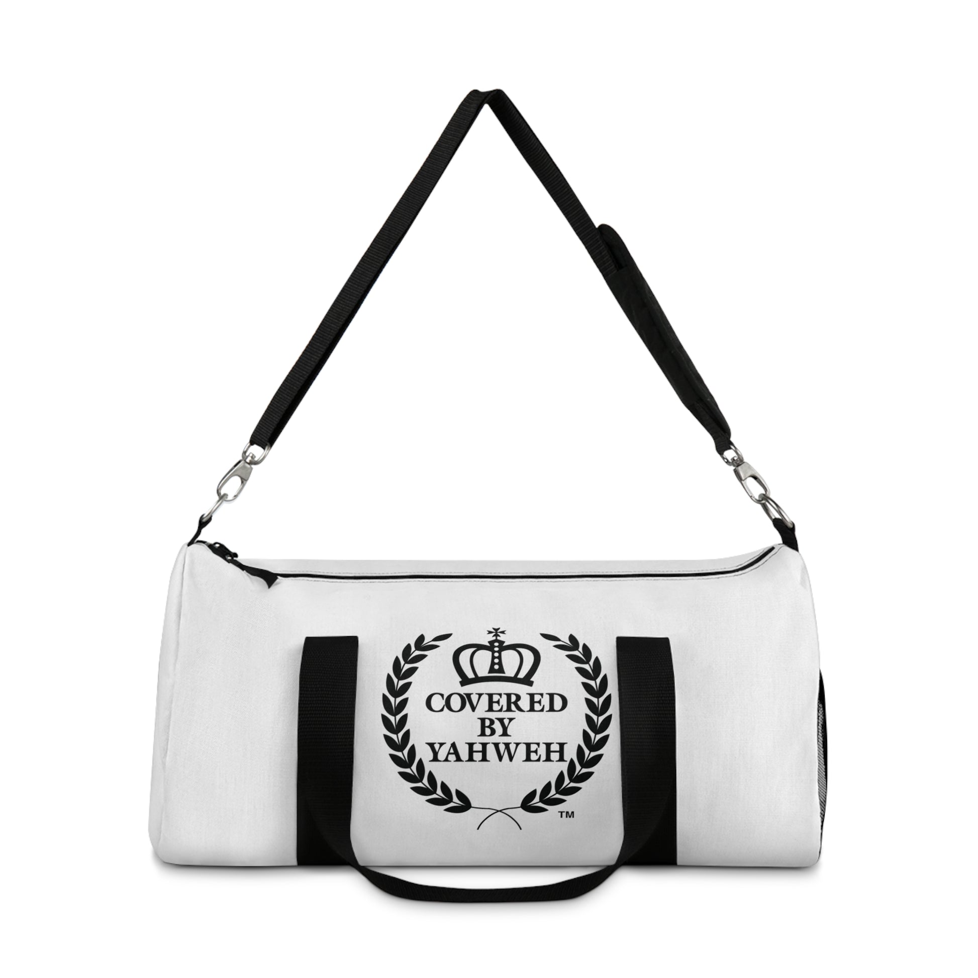 Covered by Yahweh Signature Duffel Bag - White