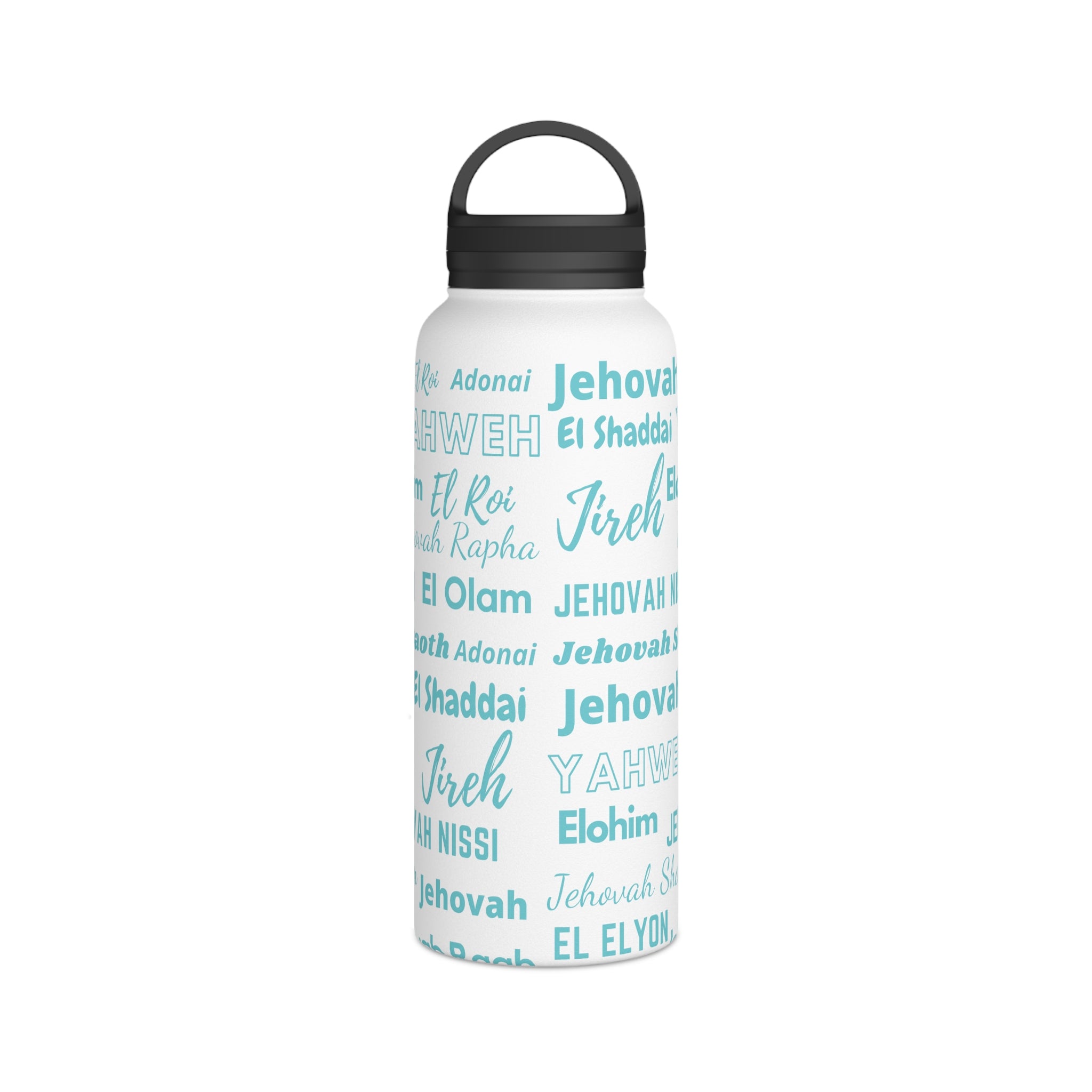 Stainless Steel Wellness Water Bottle - Blue & White