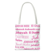 Faith-Inspired Tote Bag with Inspirational Names of God