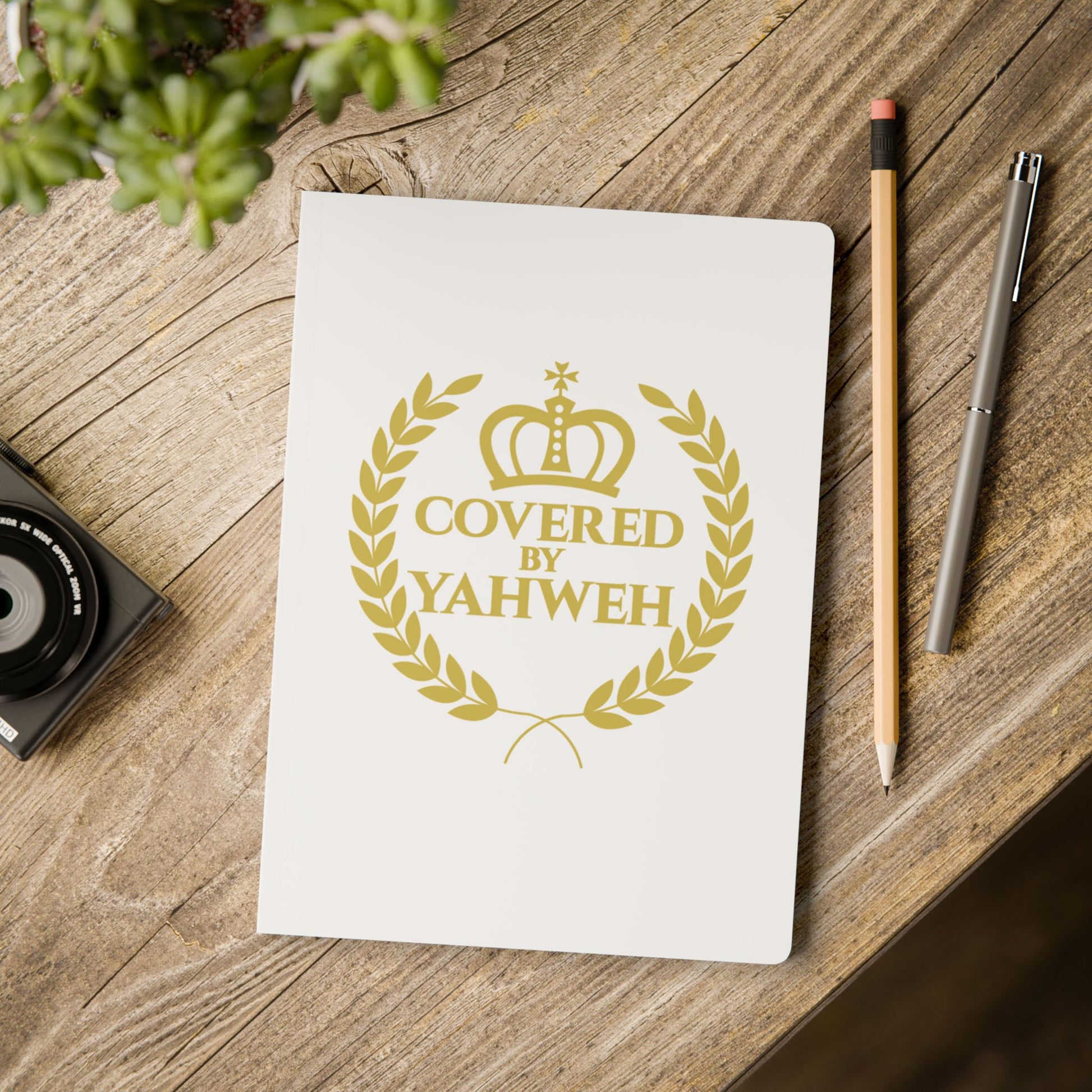 Covered by Yahweh Softcover Journal - White