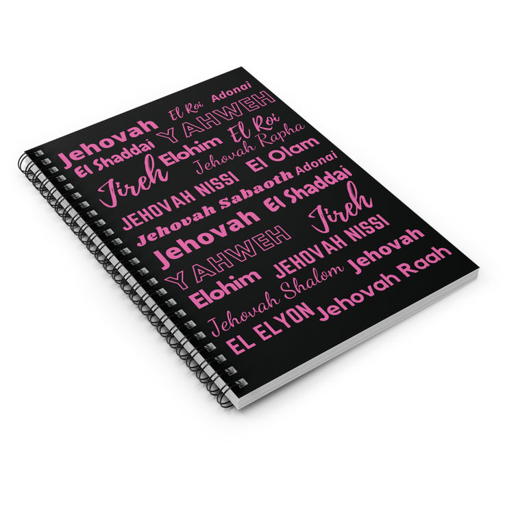 Ruled Spiral Notebook: Perfect for Journaling - Black & Pink