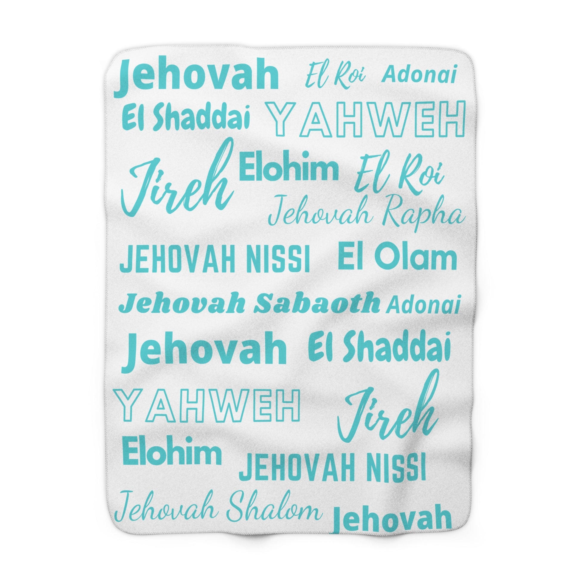 Sherpa Fleece Blanket - Blue & White