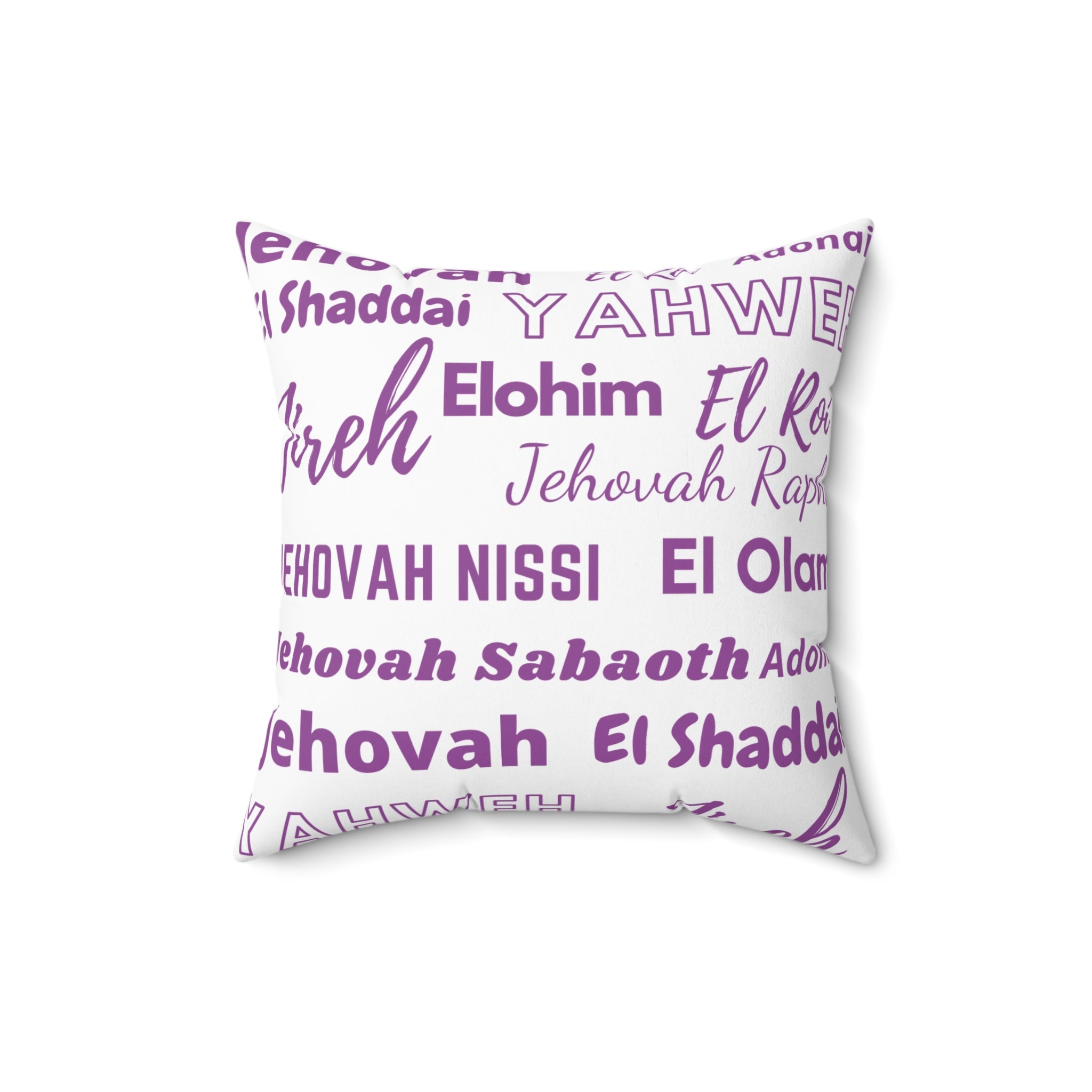 Soft Square Polyester Pillow - Purple & White