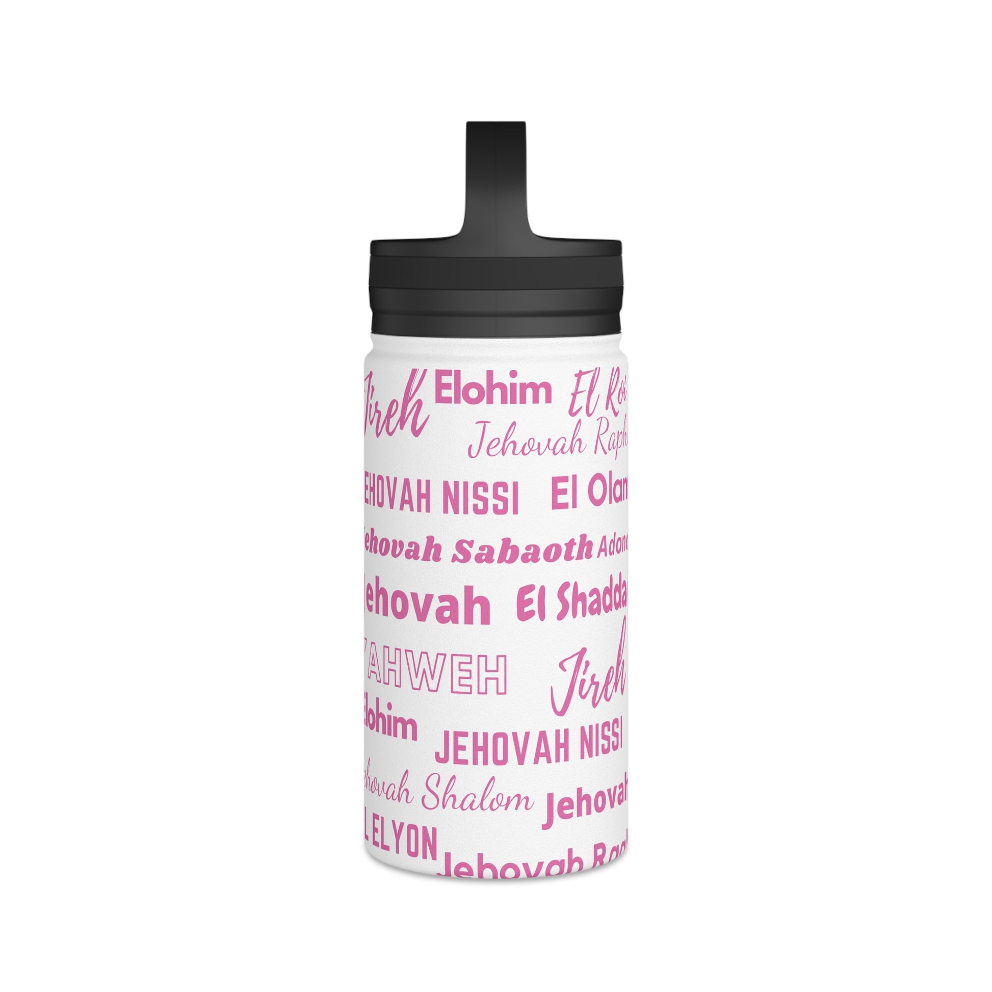 Faith & Wellness Stainless Steel Water Bottle - Pink & White