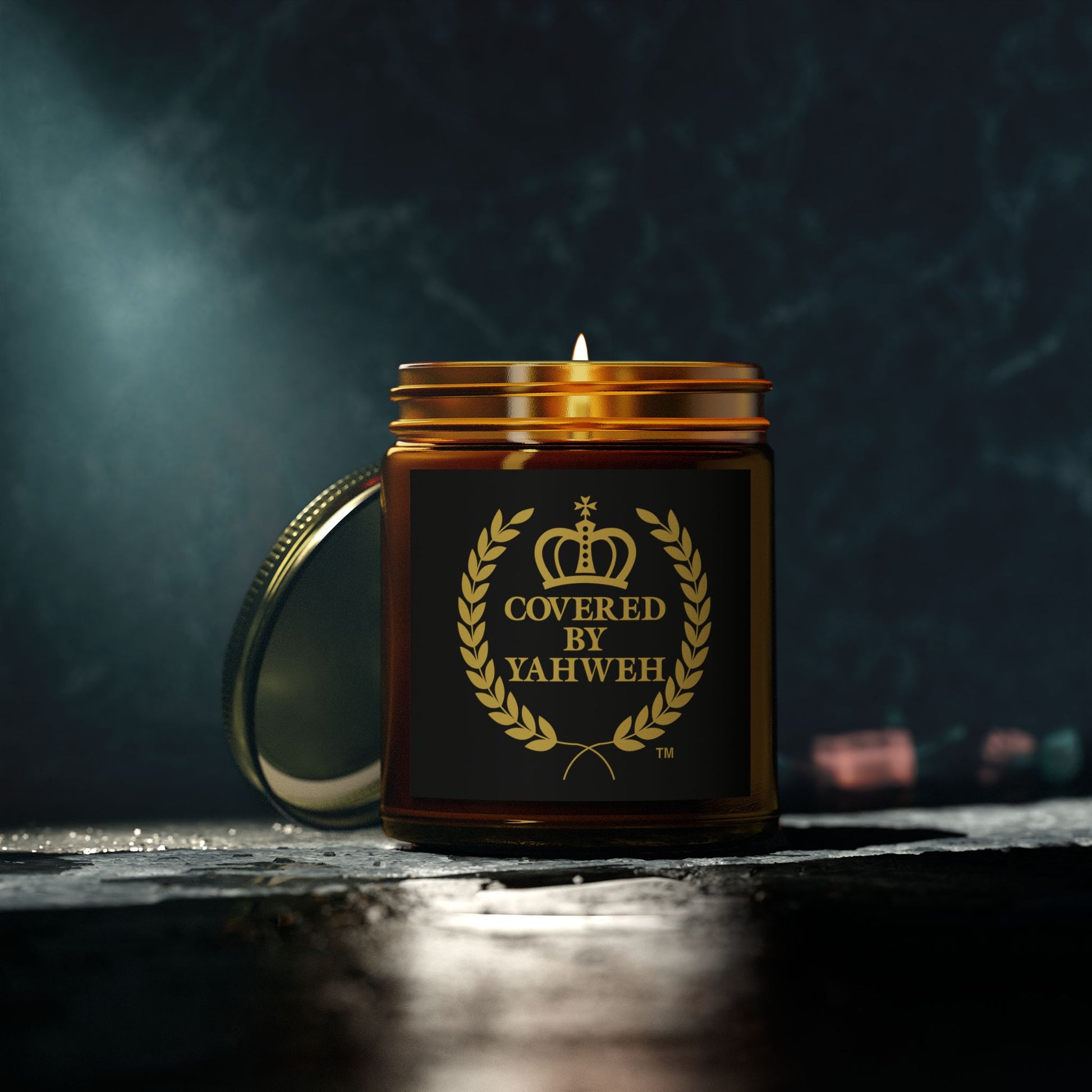Covered by Yahweh Elegant Scented Candles - Amber Jar
