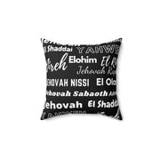 Soft Square Polyester Pillow - Black & White