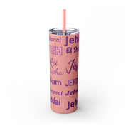 Glitter Insulated Skinny Tumbler with Straw - Pink & Purple