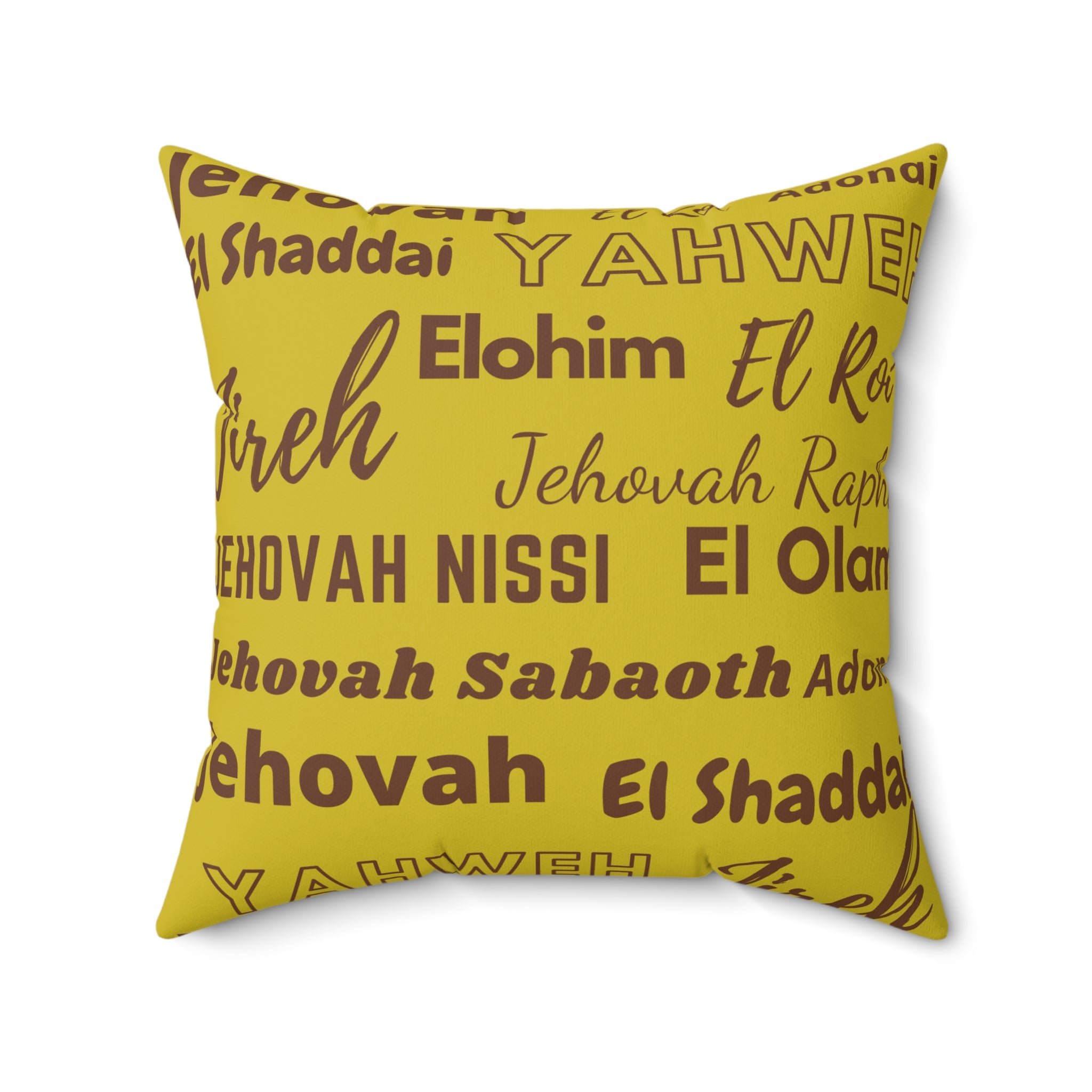 Soft Square Polyester Pillow - Brown