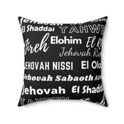 Soft Square Polyester Pillow - Black & White