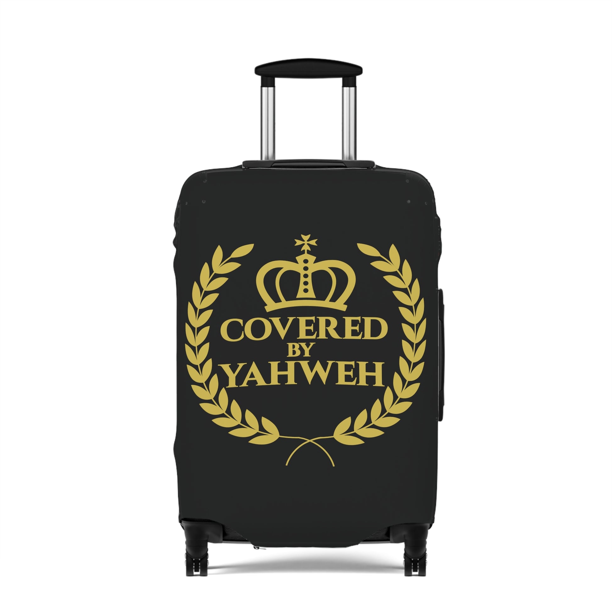 Covered by Yahweh Protective Luggage Cover - Black