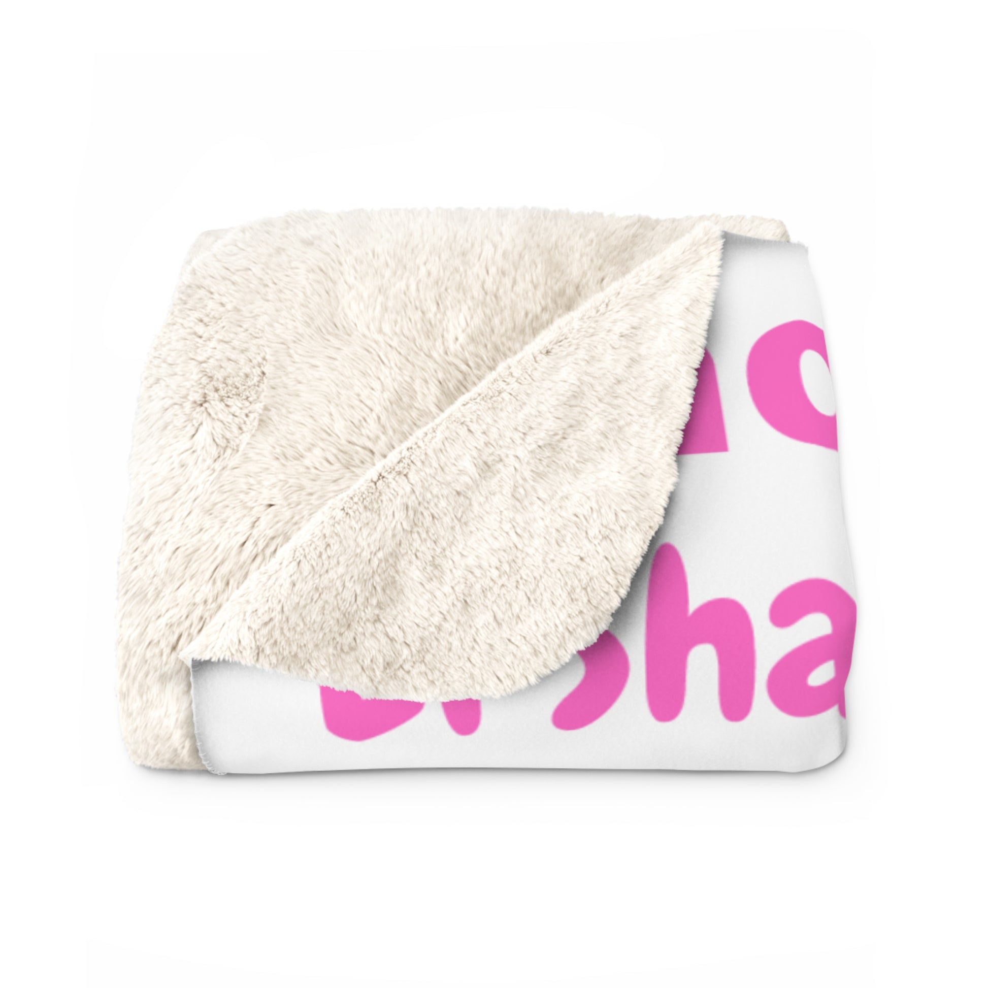 Sherpa Fleece Blanket - Pink & White