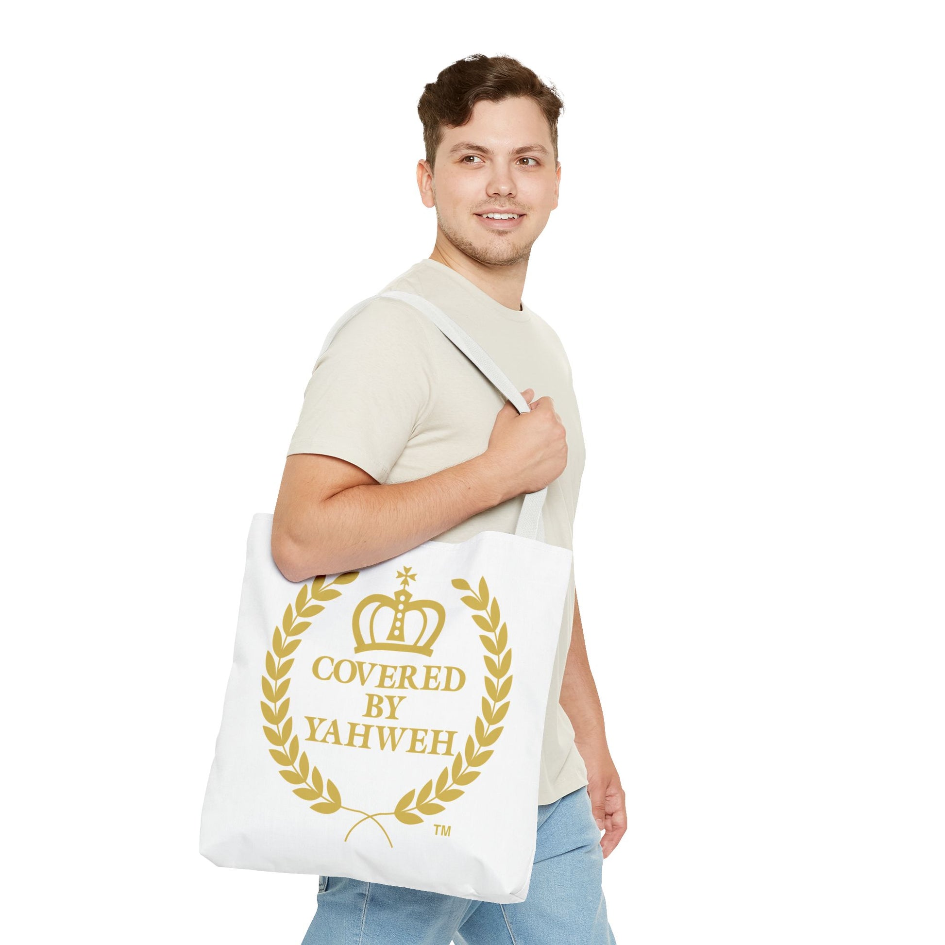 Covered by Yahweh Tote Bag  - White