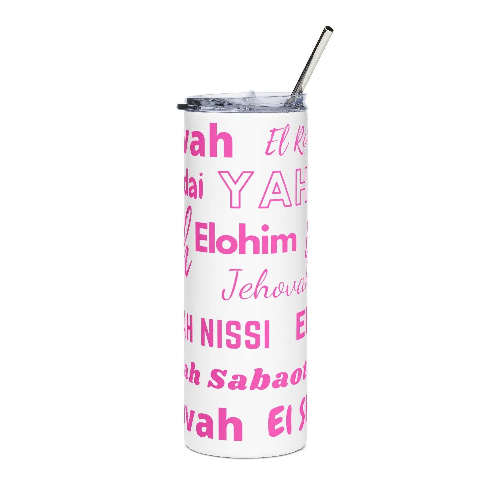 Names of God 20oz Stainless Steel Tumbler - Pink