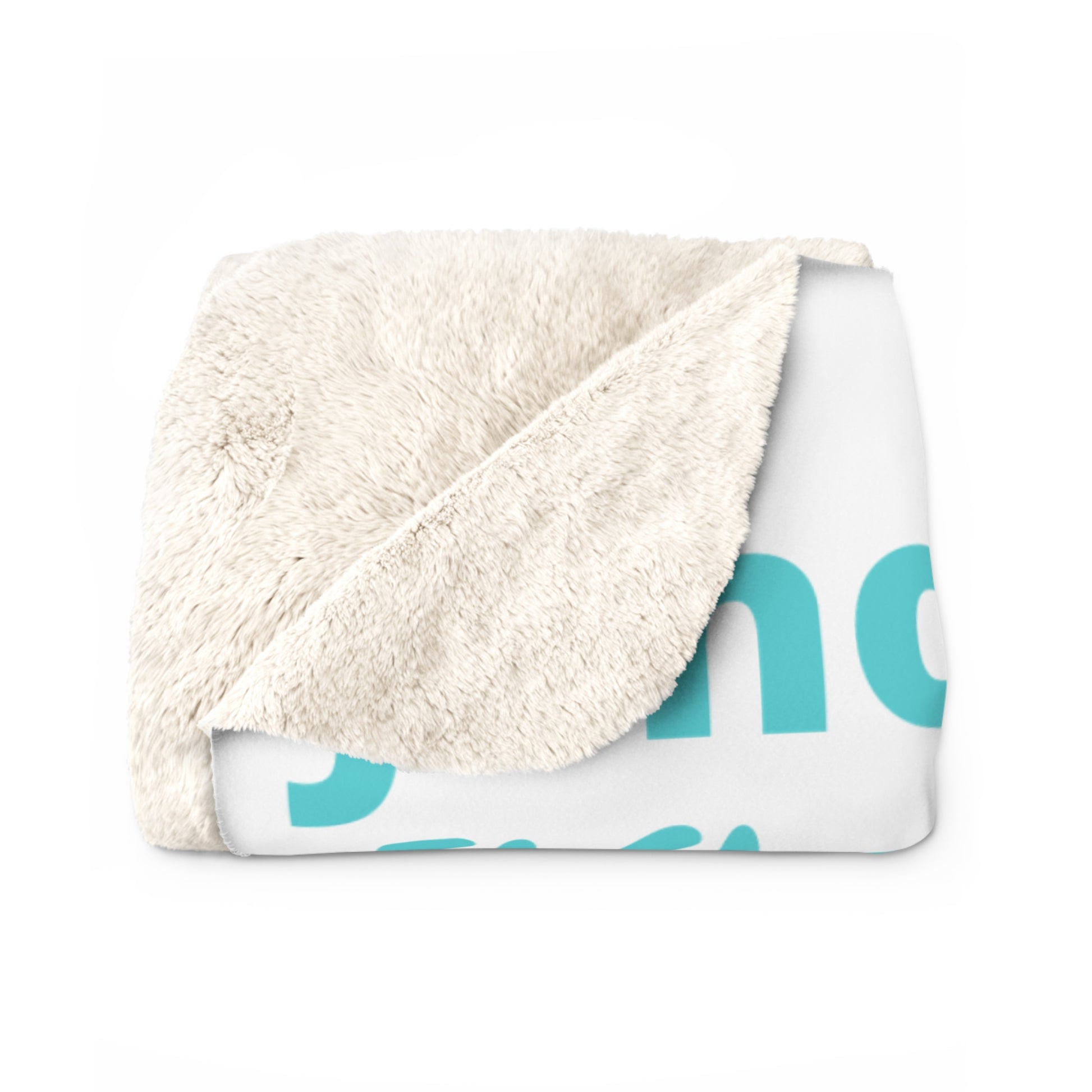 Sherpa Fleece Blanket - Blue & White