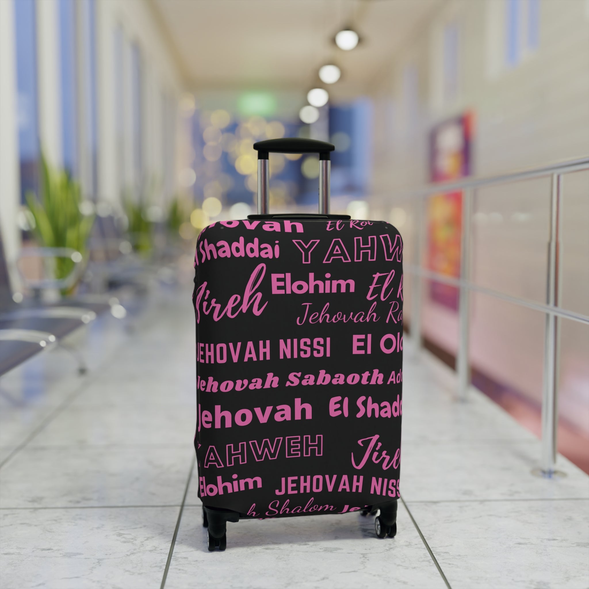 Protective Luggage Cover - Black & Pink
