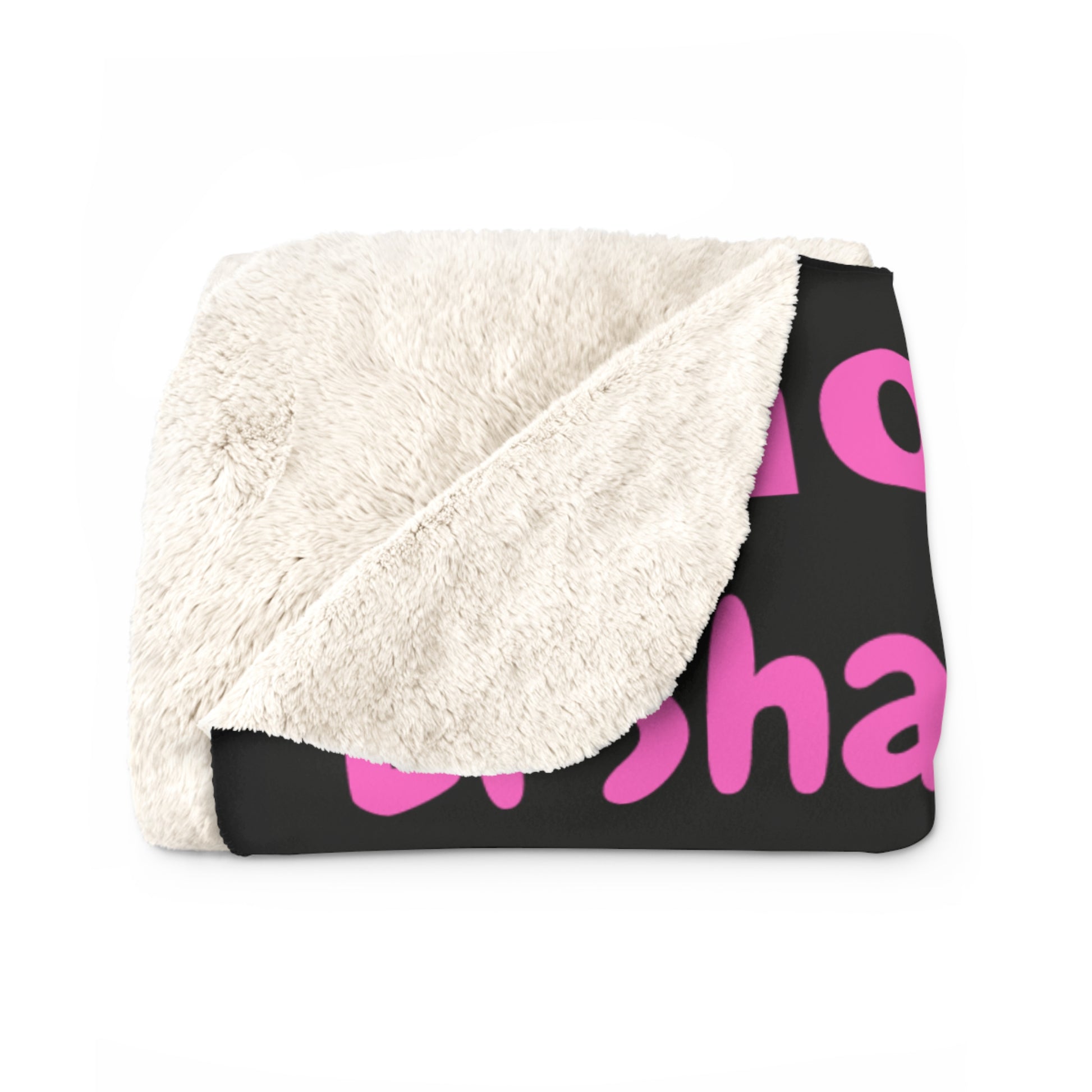 Sherpa Fleece Blanket - Pink & Black