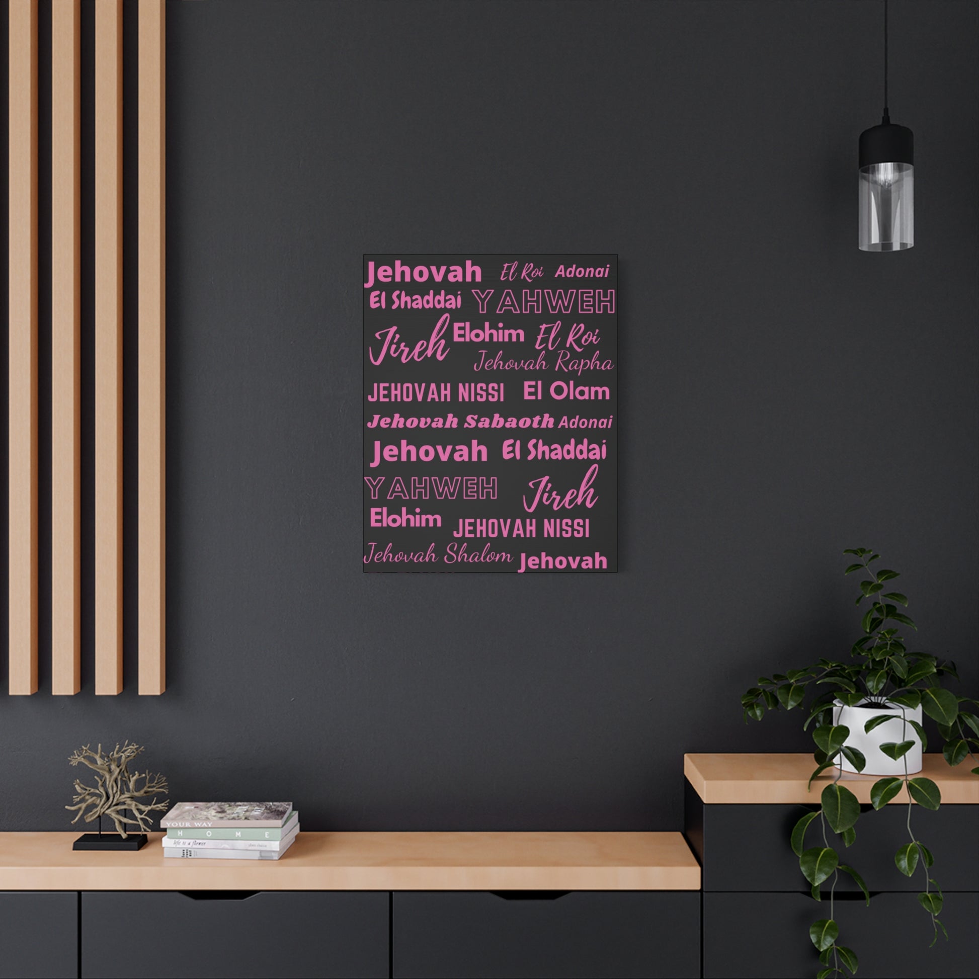 Premium Canvas Art - Black & Pink