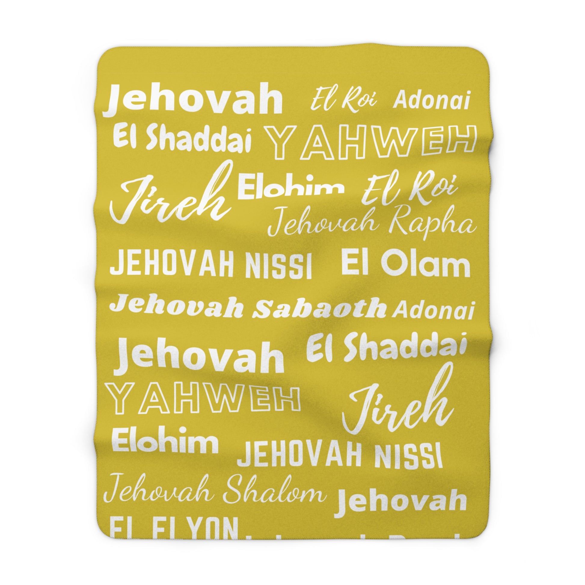 Sherpa Fleece Blanket - Yellow & White