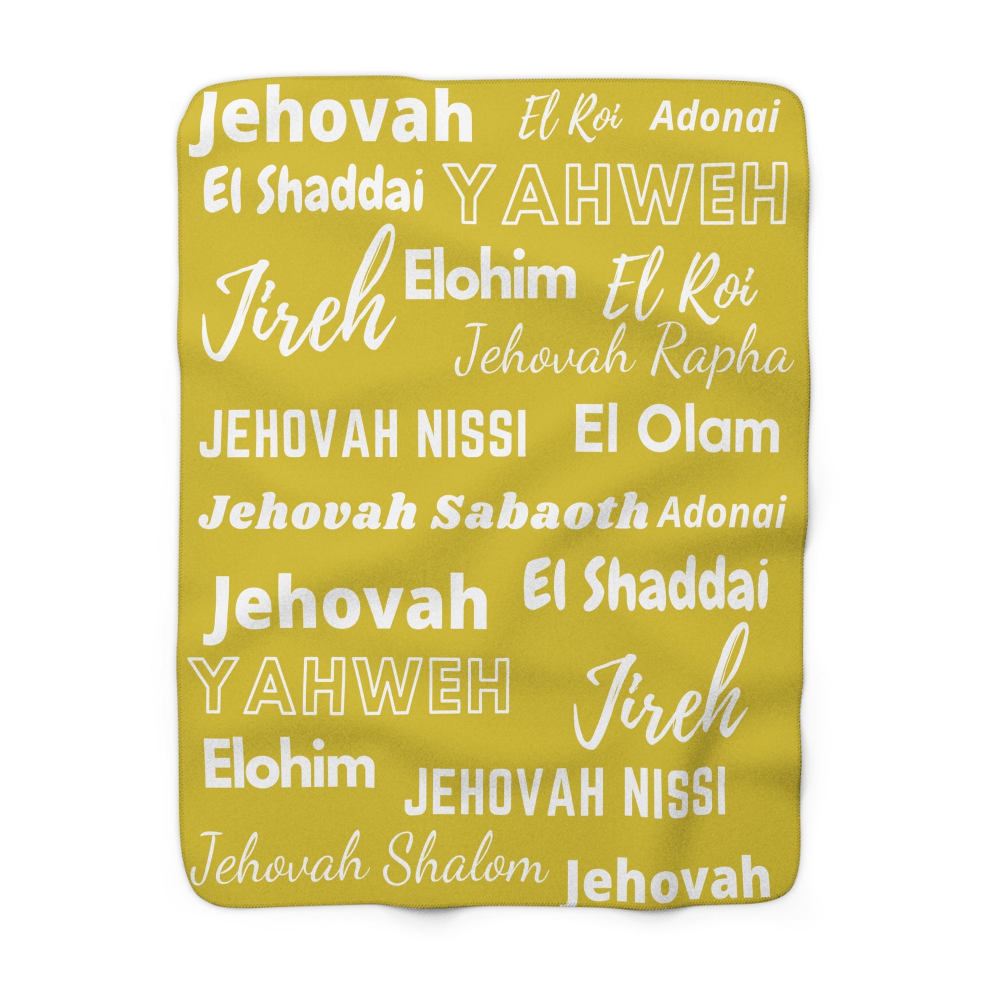 Sherpa Fleece Blanket - Yellow & White