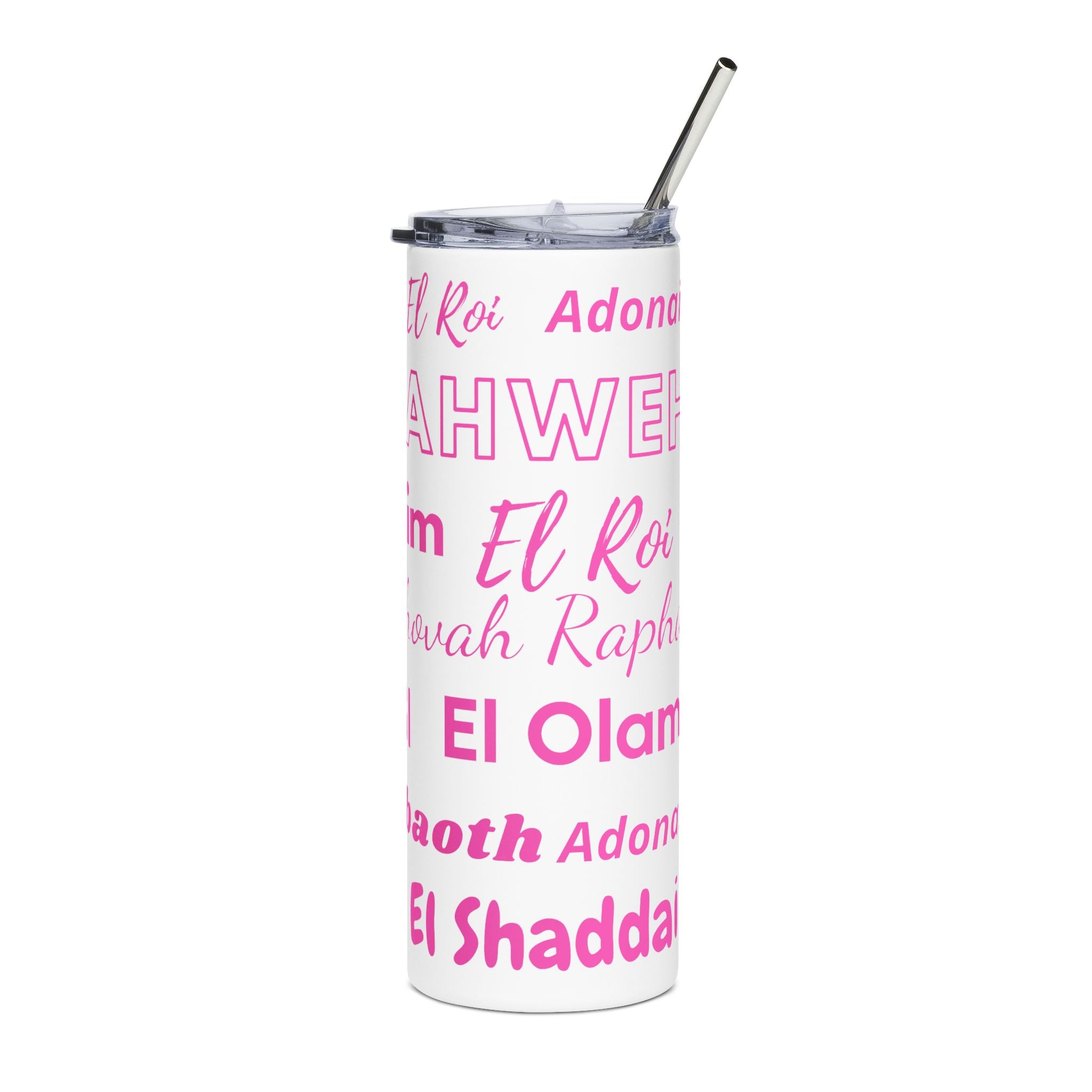 Names of God 20oz Stainless Steel Tumbler - Pink