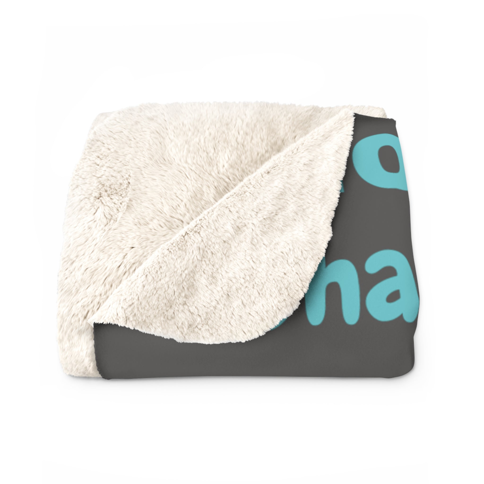 Sherpa Fleece Blanket - Blue & Gray