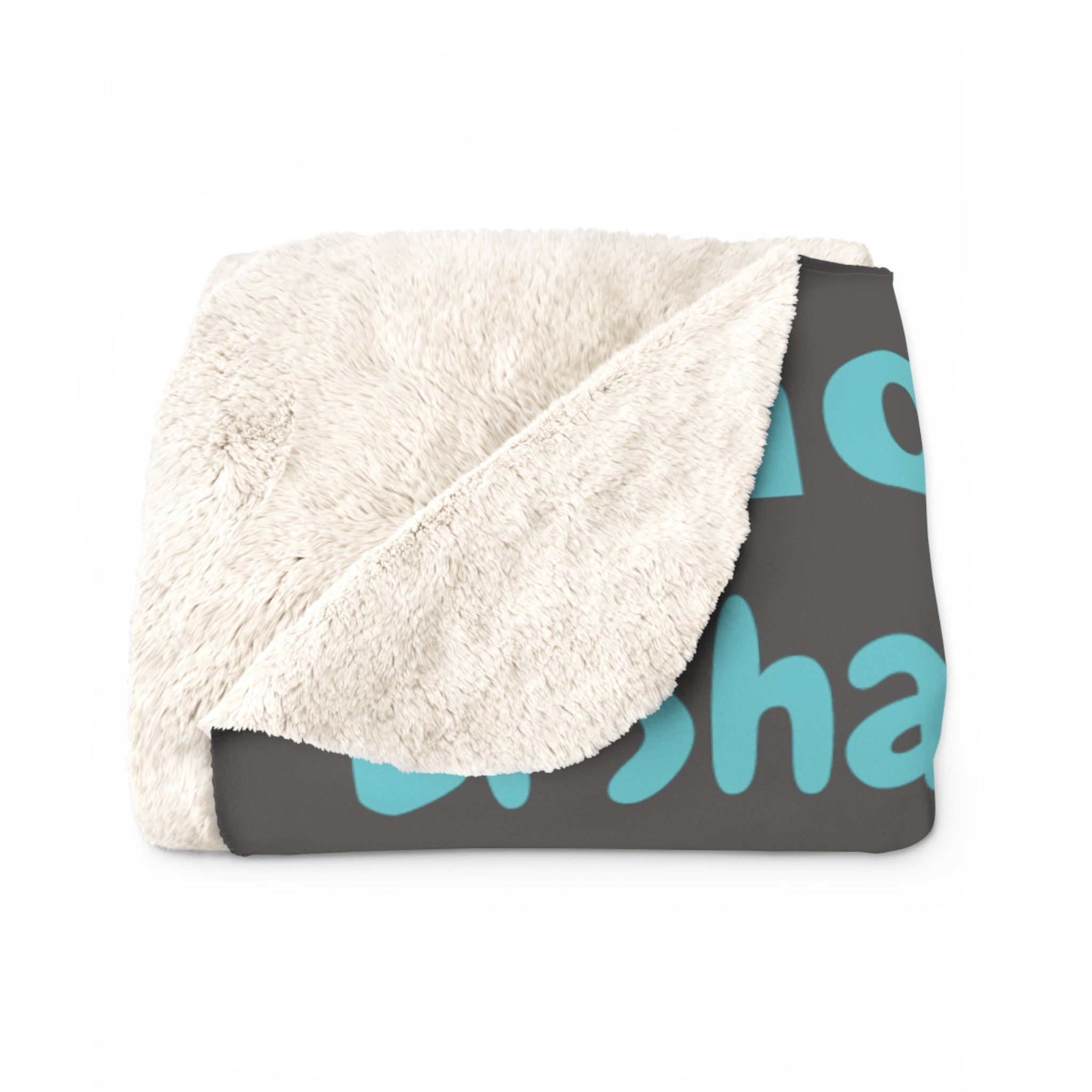 Sherpa Fleece Blanket - Blue & Gray