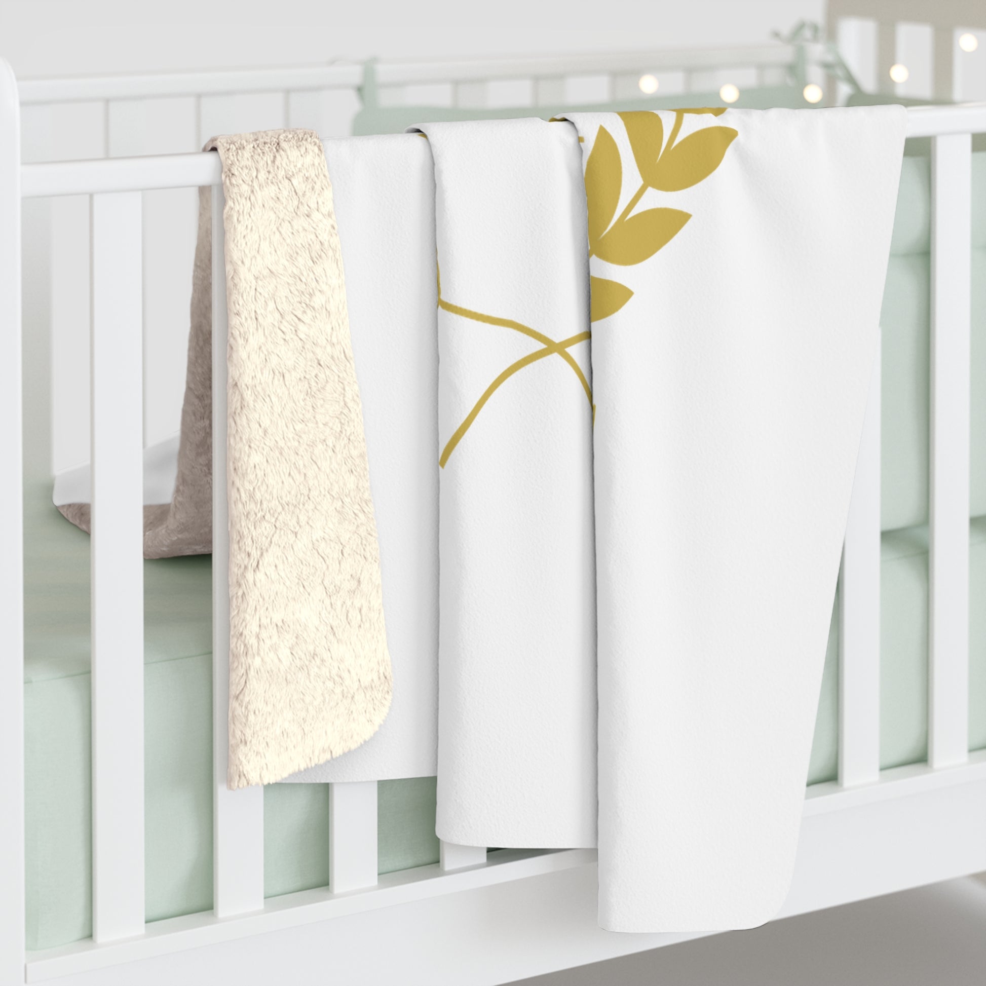 Covered by Yahweh Sherpa Fleece Blanket - White