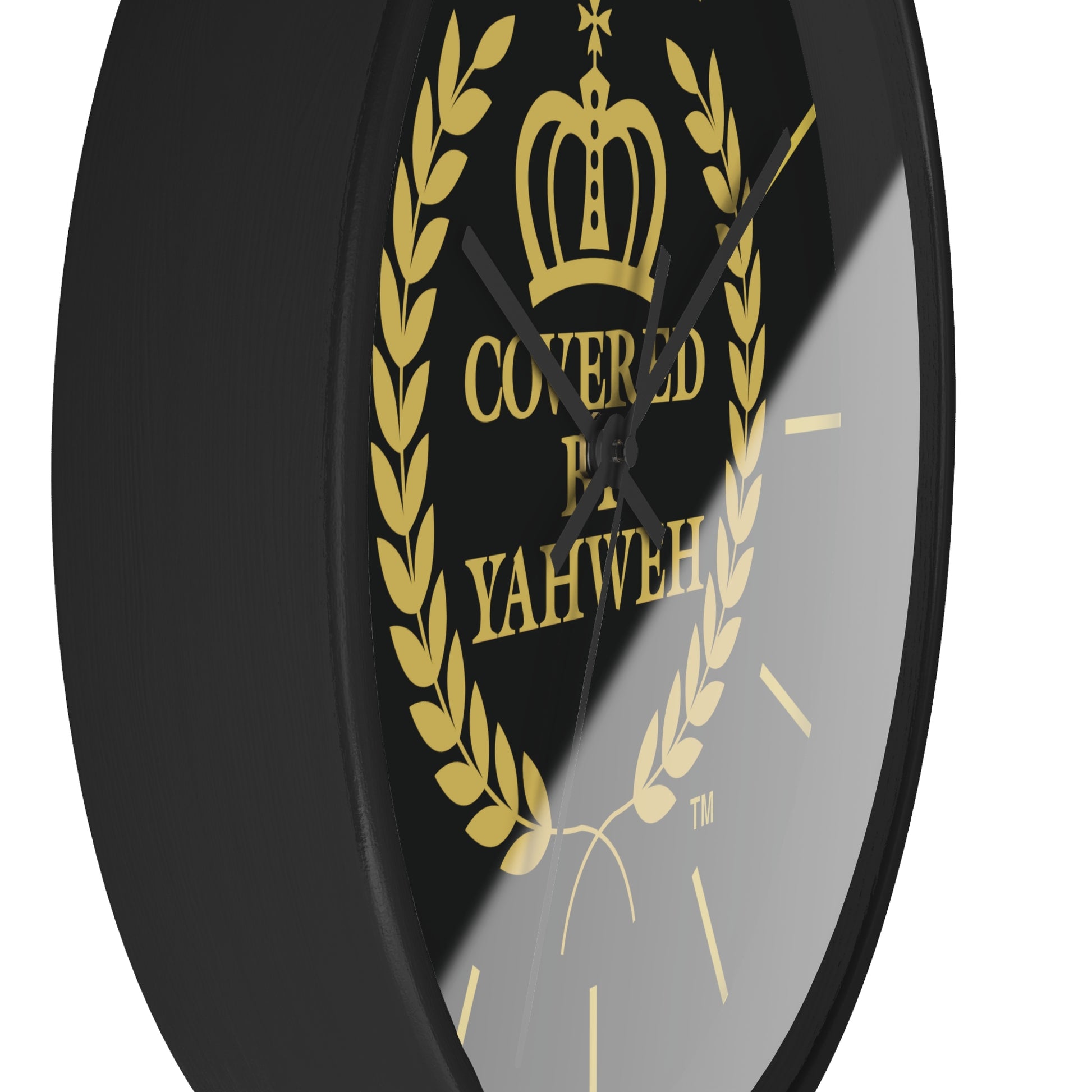 Covered by Yahweh Timeless Grace Wall Clock - Black