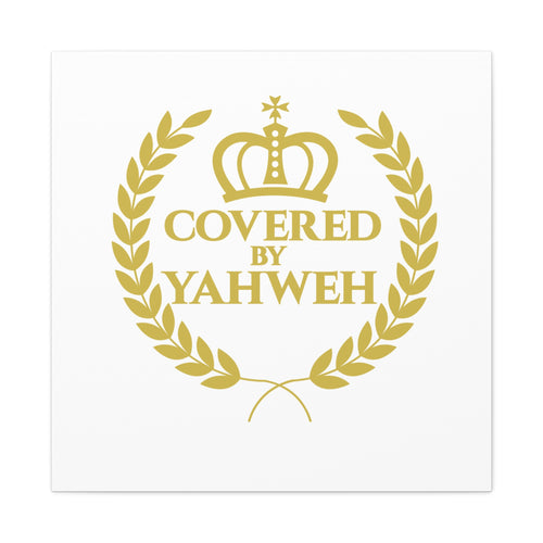 Covered by Yahweh Premium Canvas Art - White