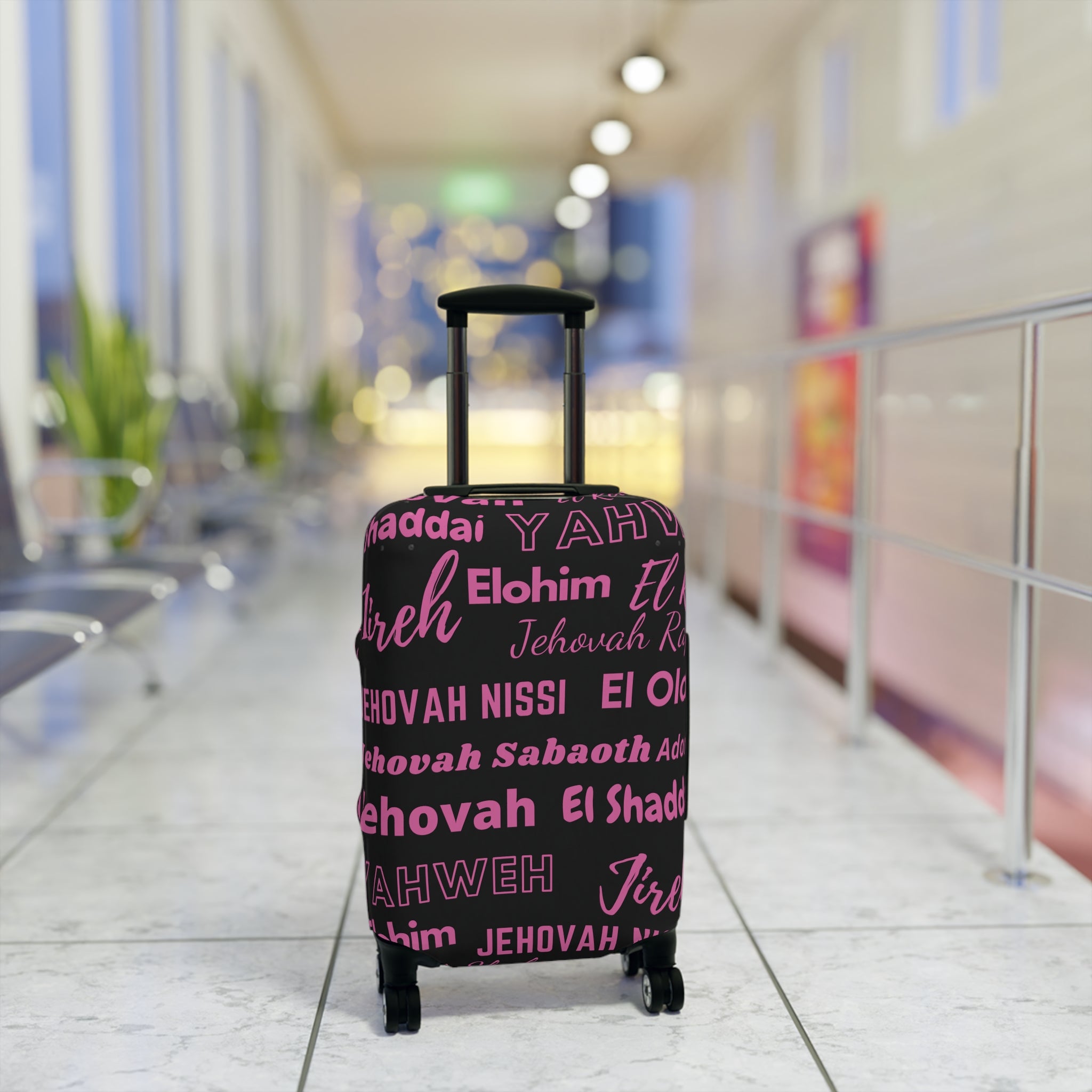 Protective Luggage Cover - Black & Pink