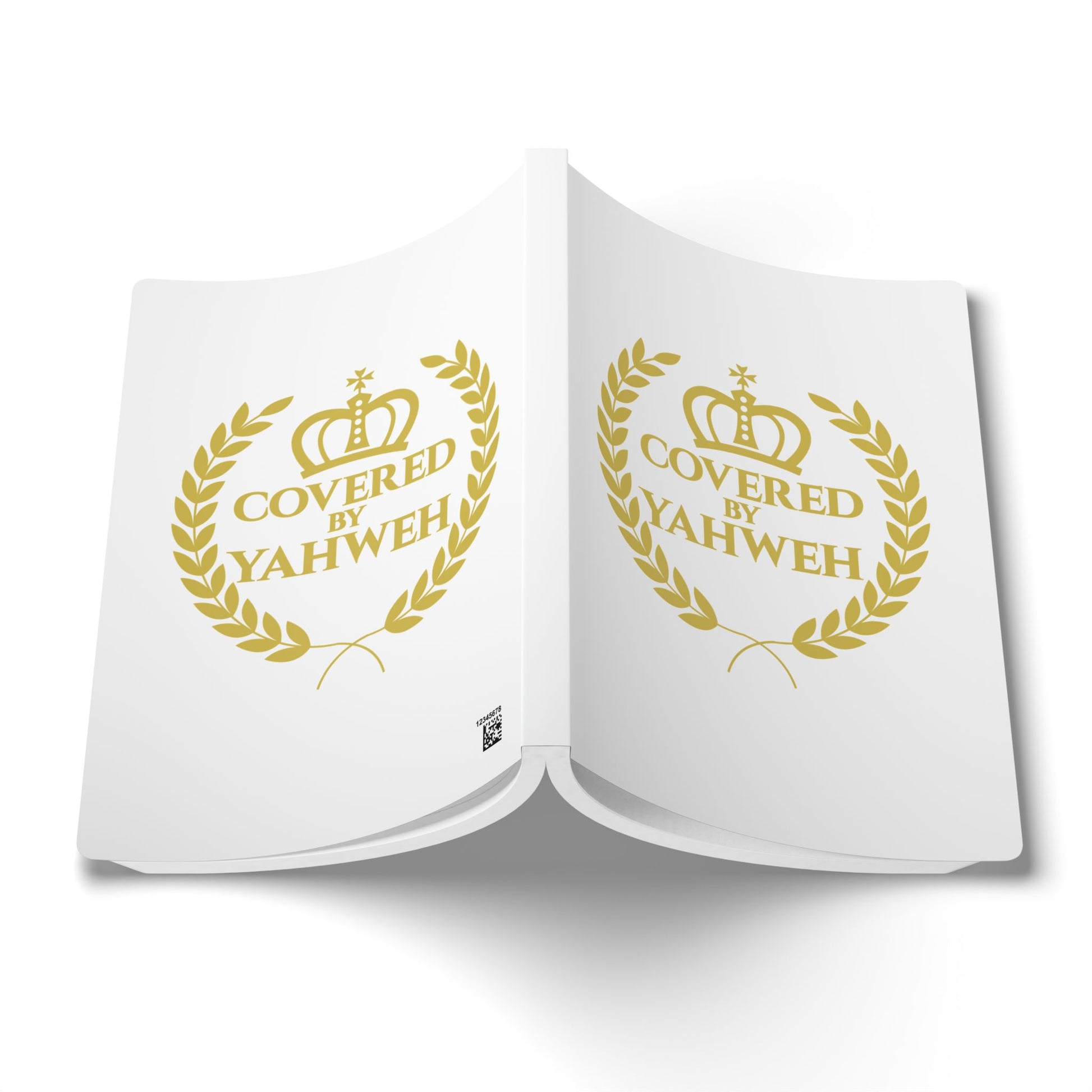 Covered by Yahweh Softcover Journal - White
