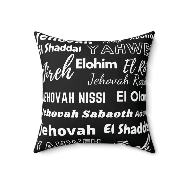 Soft Square Polyester Pillow - Black & White