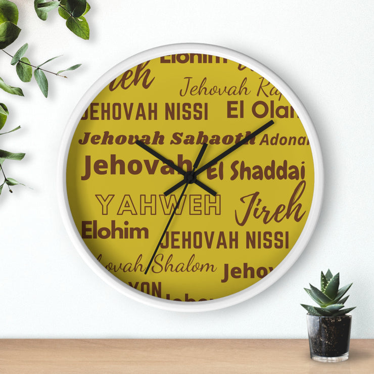 Timeless Grace Wall Clock - Brown & Yellow