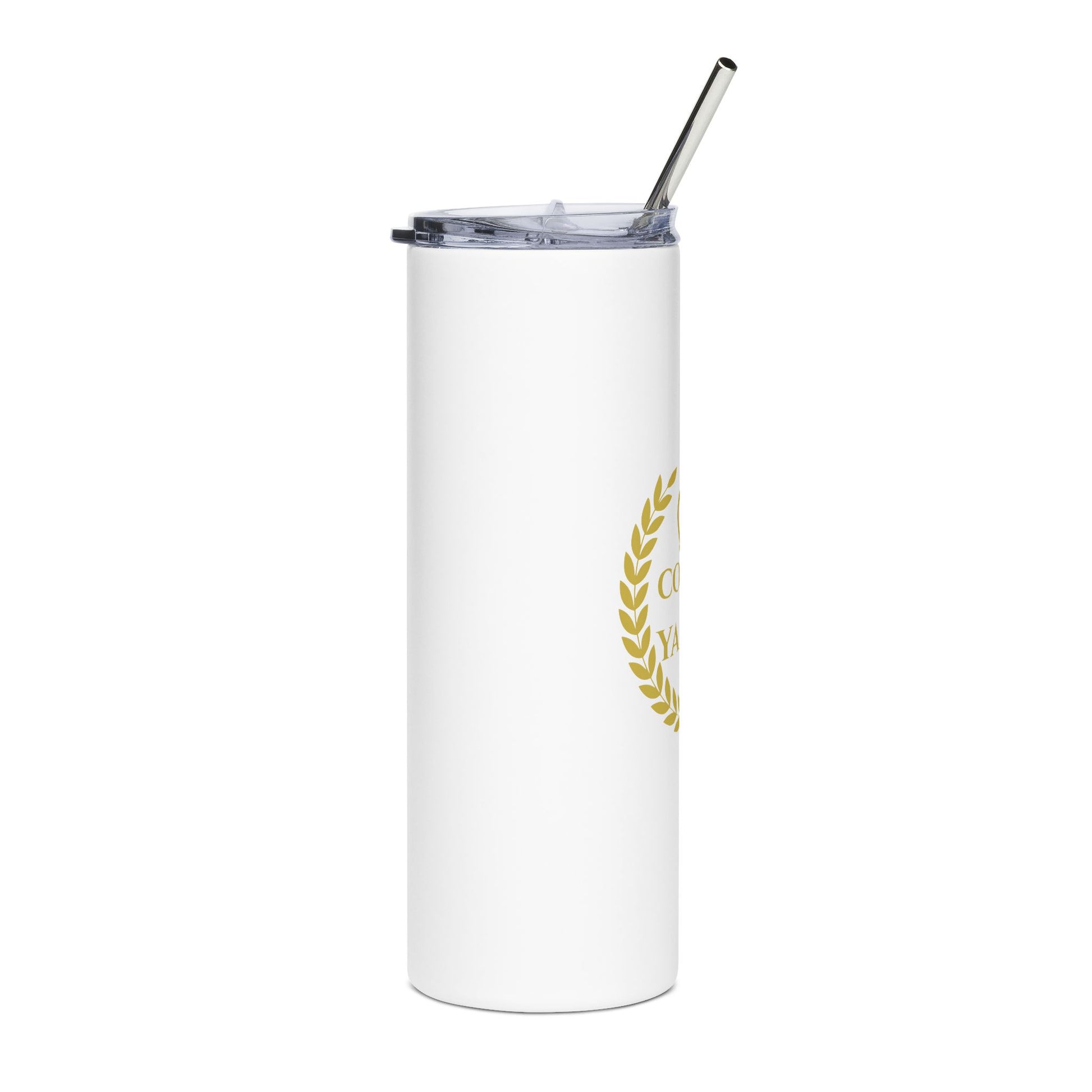 Covered by Yahweh Signature Tumbler - White & Gold