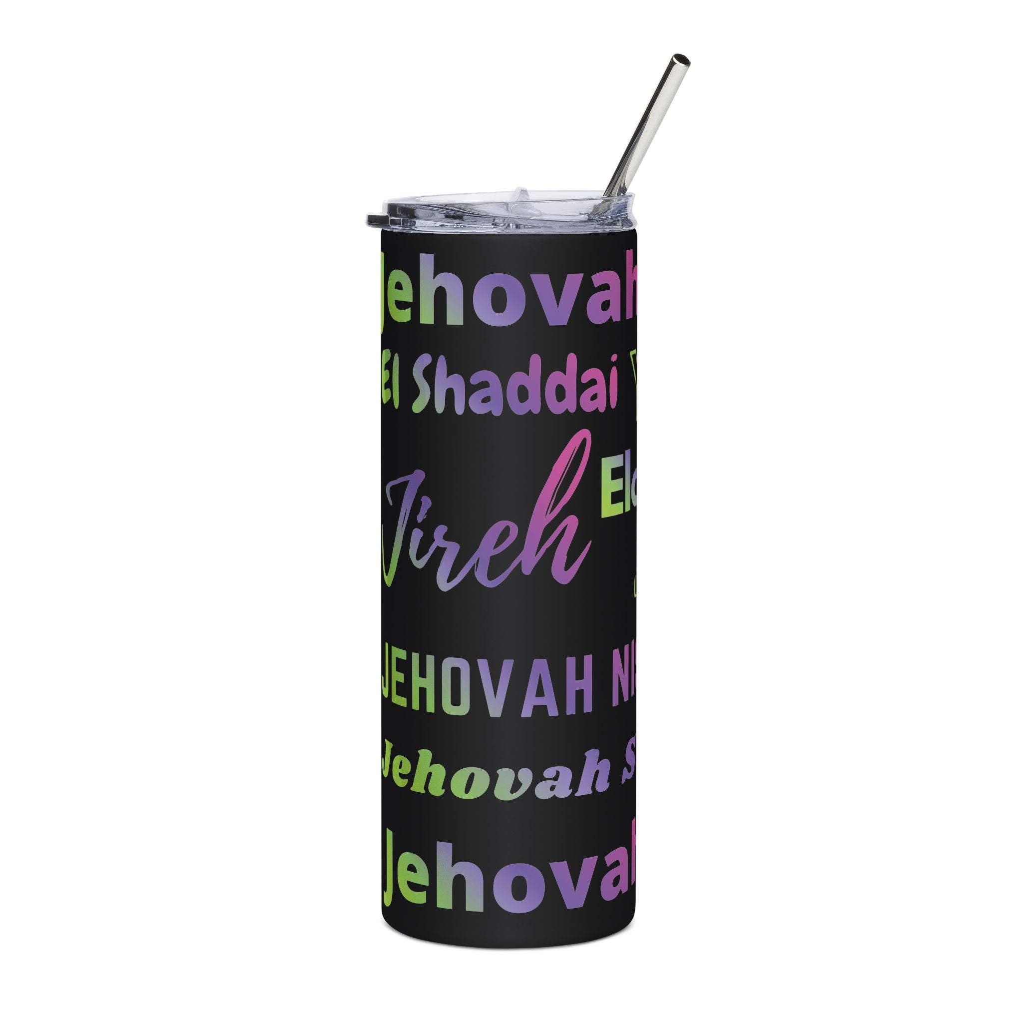 Names of God 20oz Stainless Steel Tumbler - Multi Gradient Design