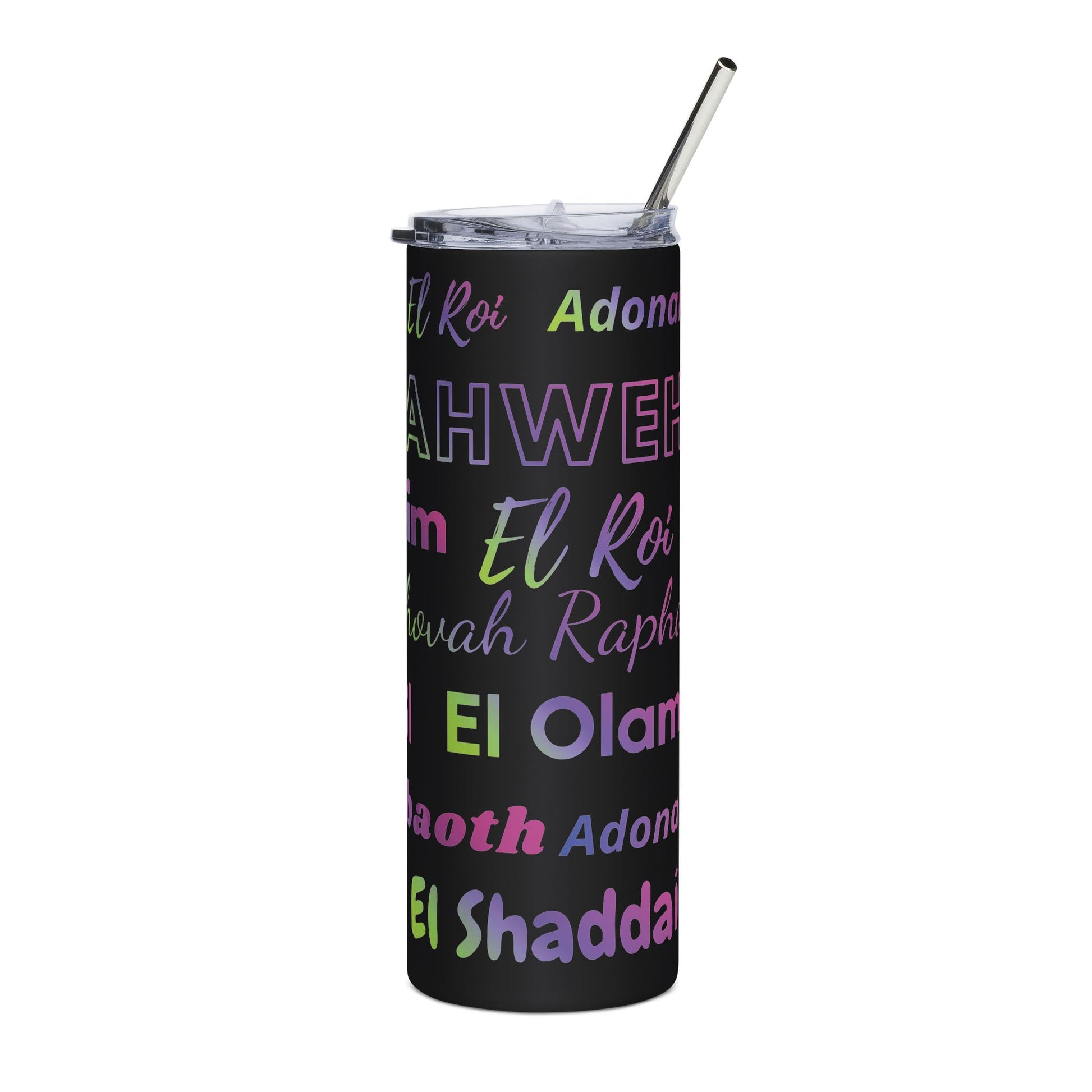 Names of God 20oz Stainless Steel Tumbler - Multi Gradient Design