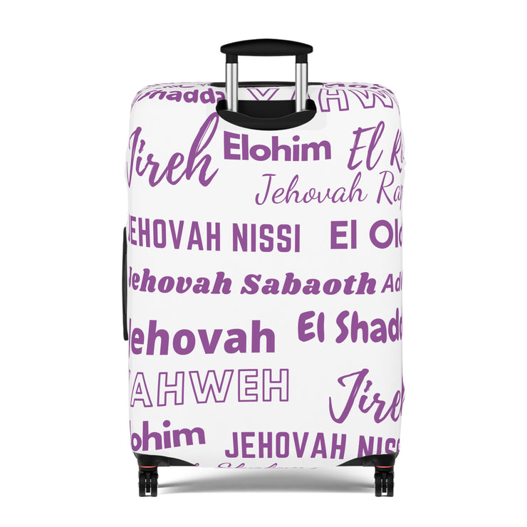 Protective Luggage Cover - Purple & White