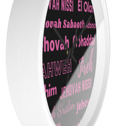 Timeless Grace Wall Clock - Black & Pink