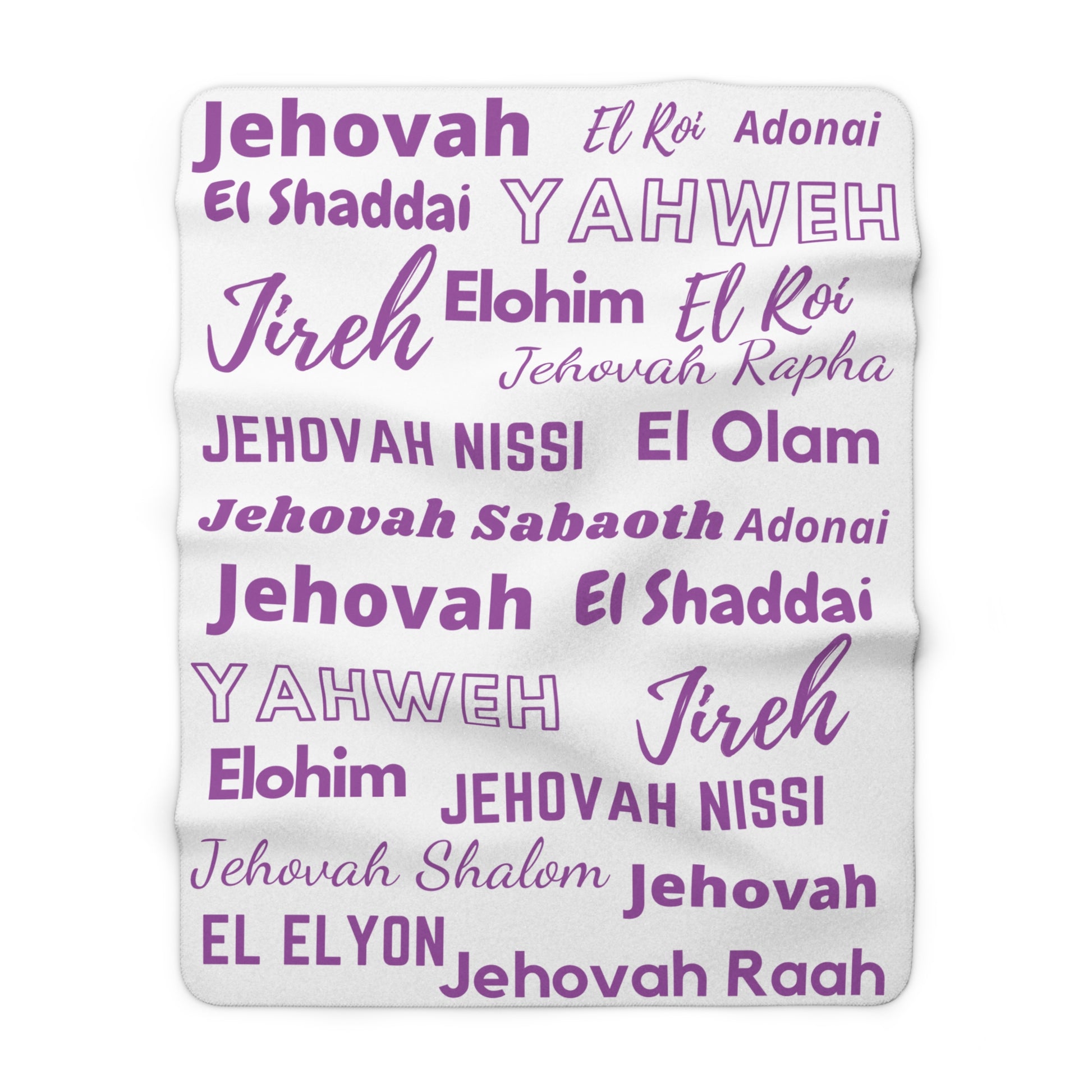 Sherpa Fleece Blanket - Purple & White